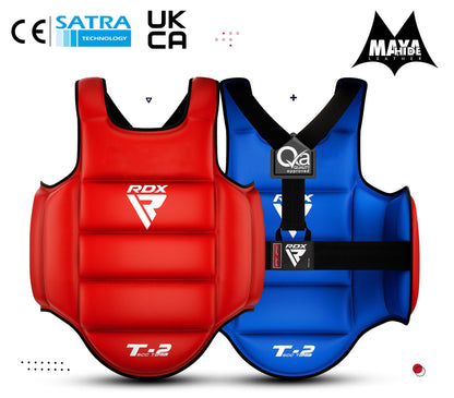 RDX Boxing Chest Guard Reversible, Kickboxing MMA Muay Thai Body Protector, Sparring Training Heavy Punching, Adjustable Strike Shield, Martial Arts