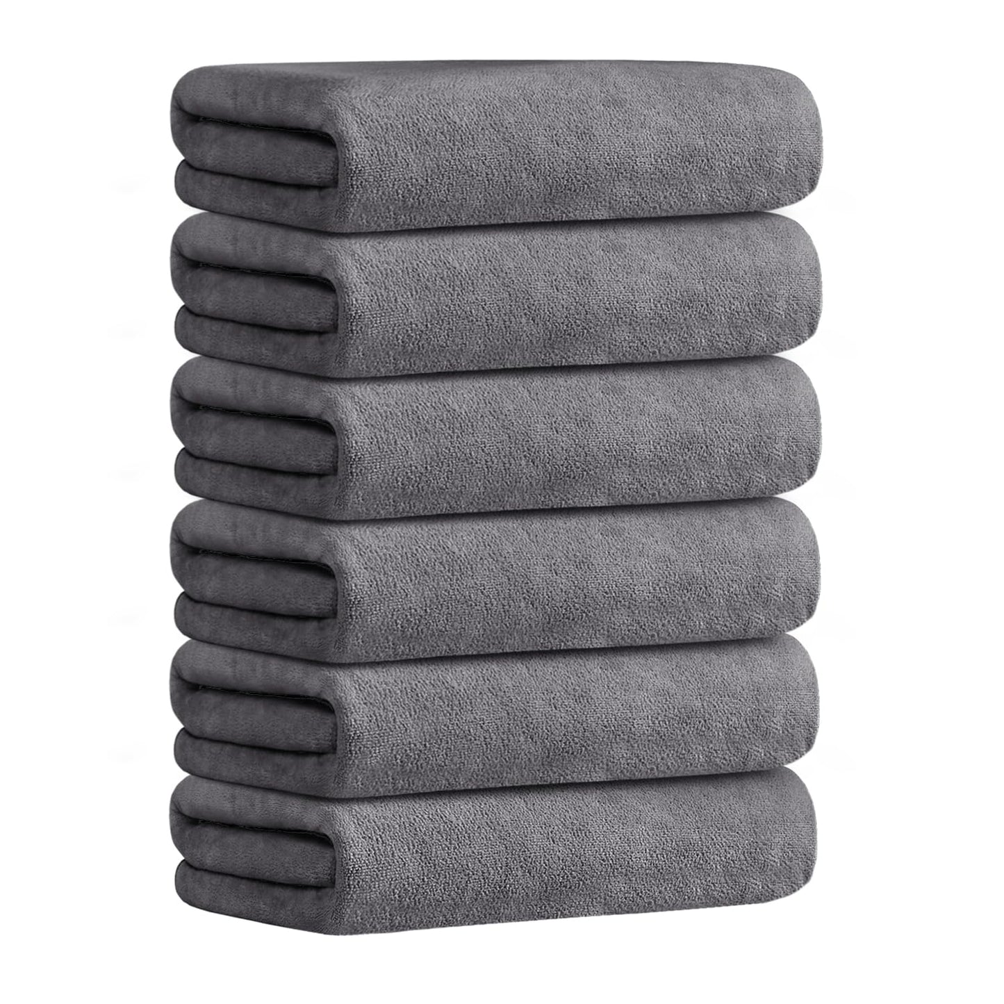 JML Badetuch, Mikrofaser-Badetücher-Set, 6 Stück (76.2x152.4 cm) – große Größe, extra saugfähig, schnell trocknend