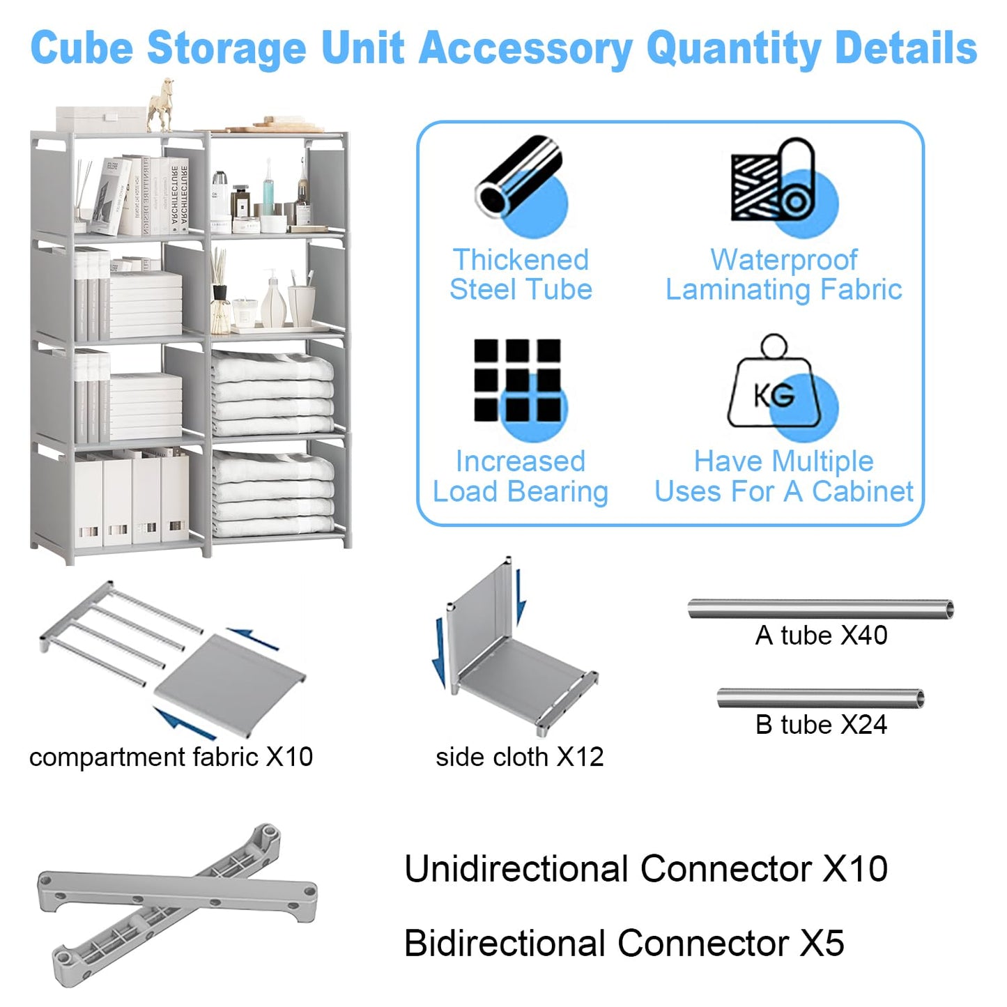Sightday Cube Storage Unit,8 Storage,Open Book Shelf,Closet for Family Study,Organiser Storage,Storage Unit Cubes For