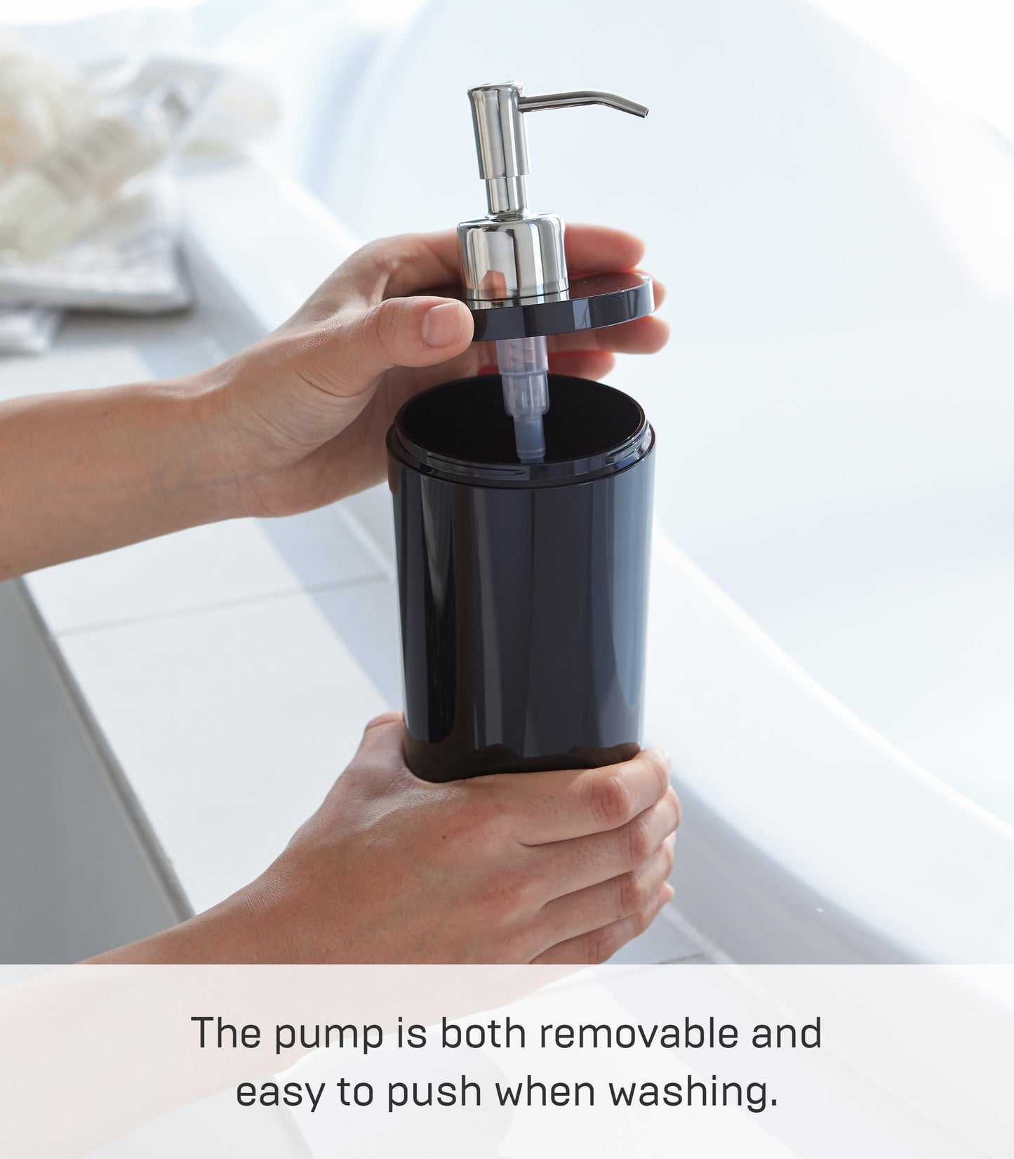 TOWER 2 WAY PUMP DISPENSER ROUND BK