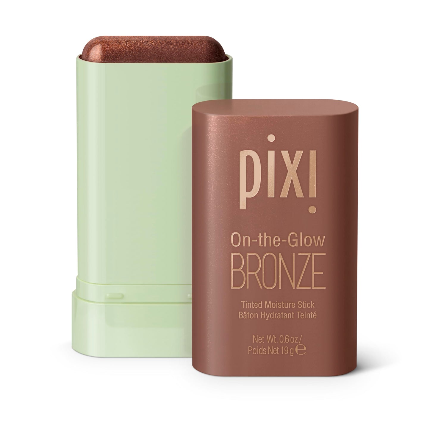 Pixi On-the-Glow Bronze - BeachGlow, Hydrating Tinted Moisture Bronzer Stick with Ginseng, Aloe Vera & Fruit Extracts, For Cheeks & Lips, 19g / 0.6oz,