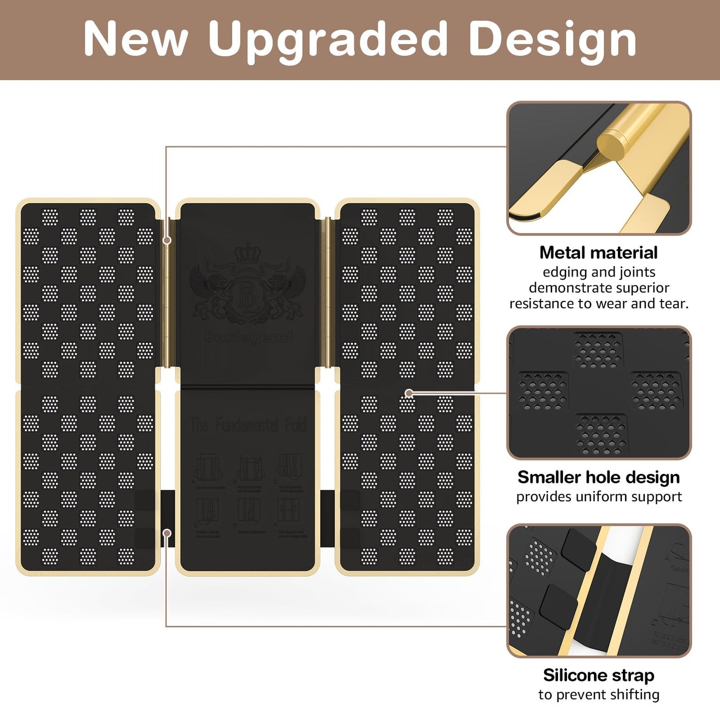 BoxLegend V7 Folding Board for Clothes, Premium with Metal Edges, Black
