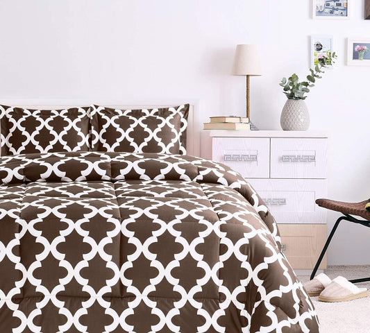 ComfyWell Super King Duvet - Printed Comforter Bedspreads, Coverlets & Sets, 2 Pillowcases Warm and Anti Allergy All Season Coverless Duvet, Throws