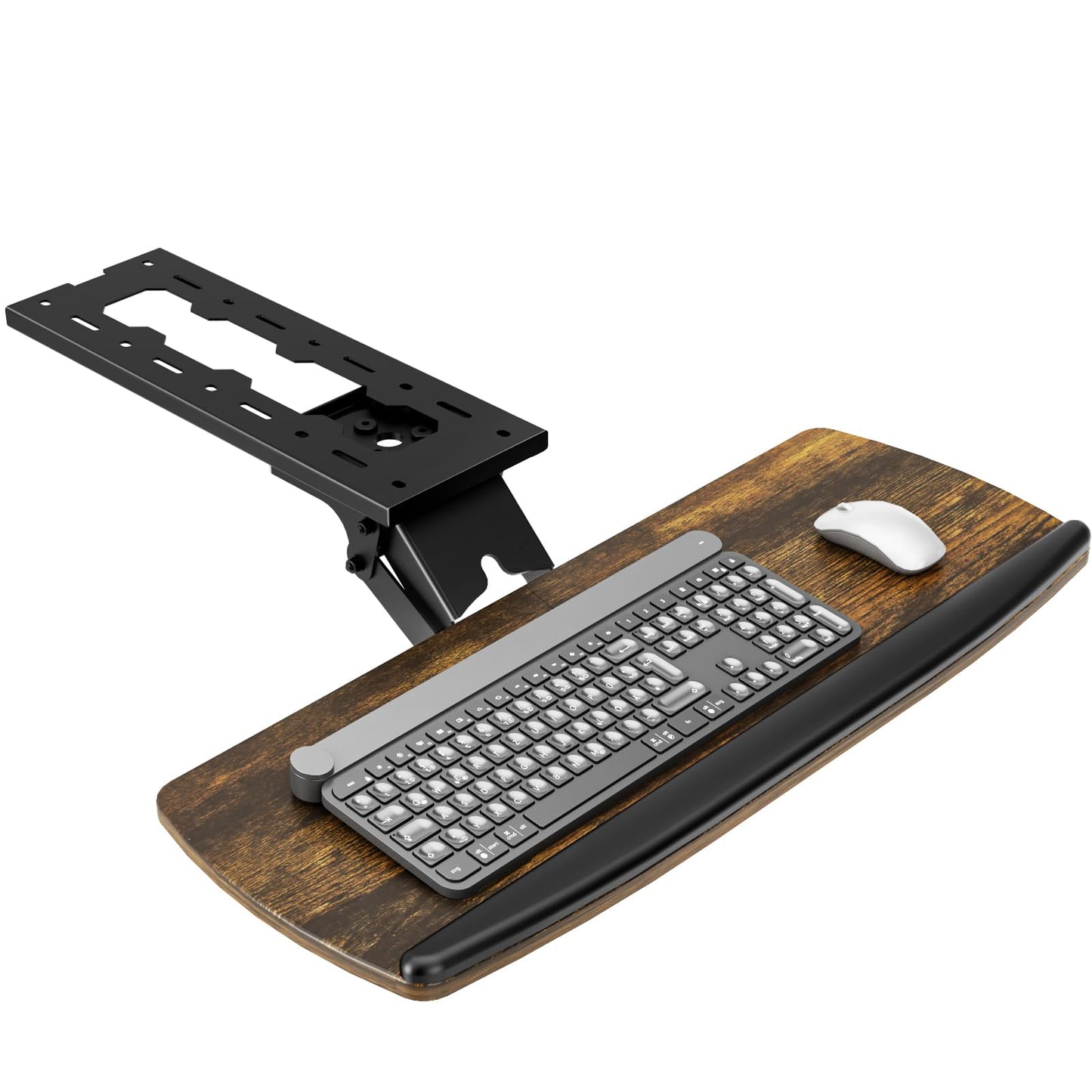 AX WABER Keyboard Tray Under Desk with Storage Drawer, Height Adjustable Keyboard Tray Slide Out 360° Swivel Tilt