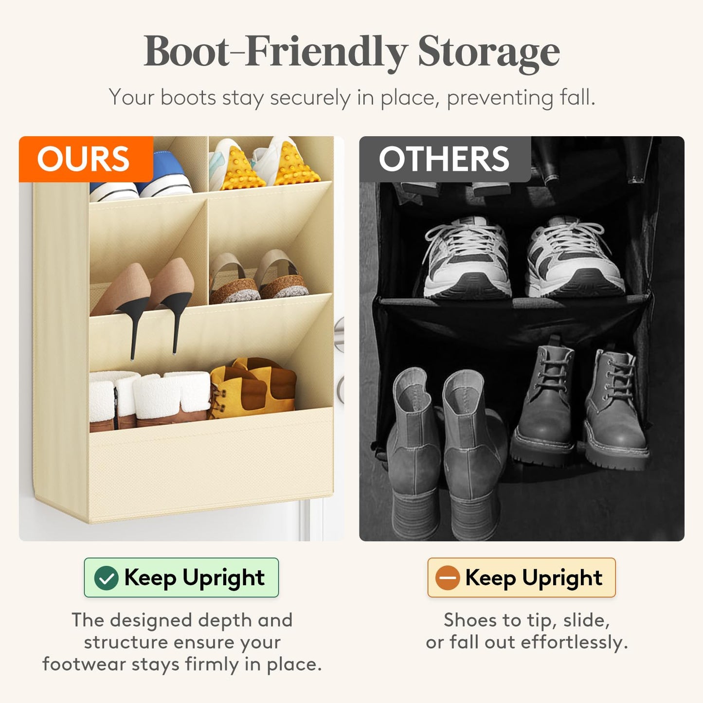Lifewit 6 Tier Over the Door Shoe Organisers with 11 Deep Pockets, Fabric Hanging Wall Mounted Shoes Rack Behind Door Storage Organizer for Boots