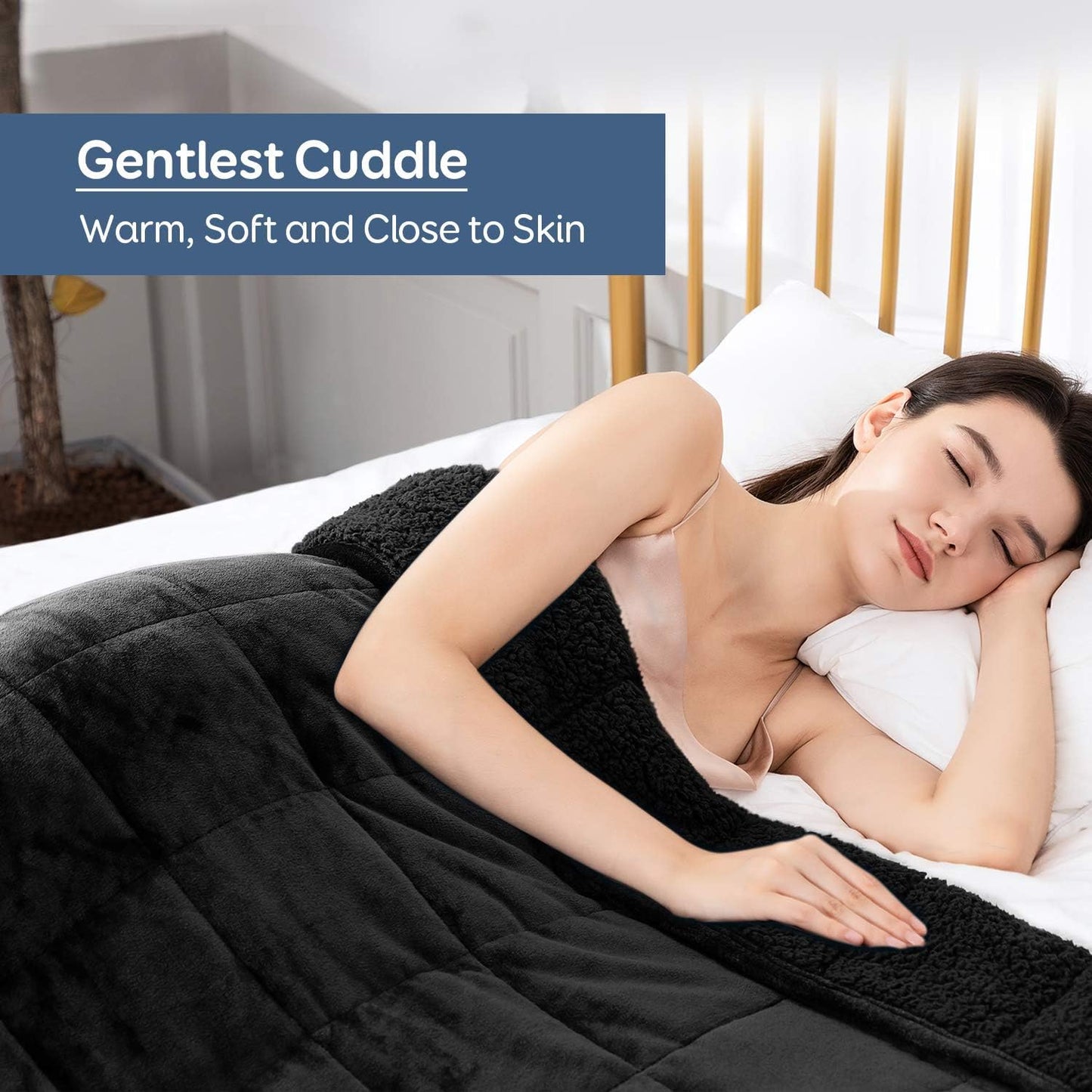 Sivio Sherpa Fleece Weighted Blanket for Adult, 7kg Heavy Fuzzy Throw Blanket with Soft Plush Flannel, Reversible Twin-Size Super Soft Extra Warm Cozy