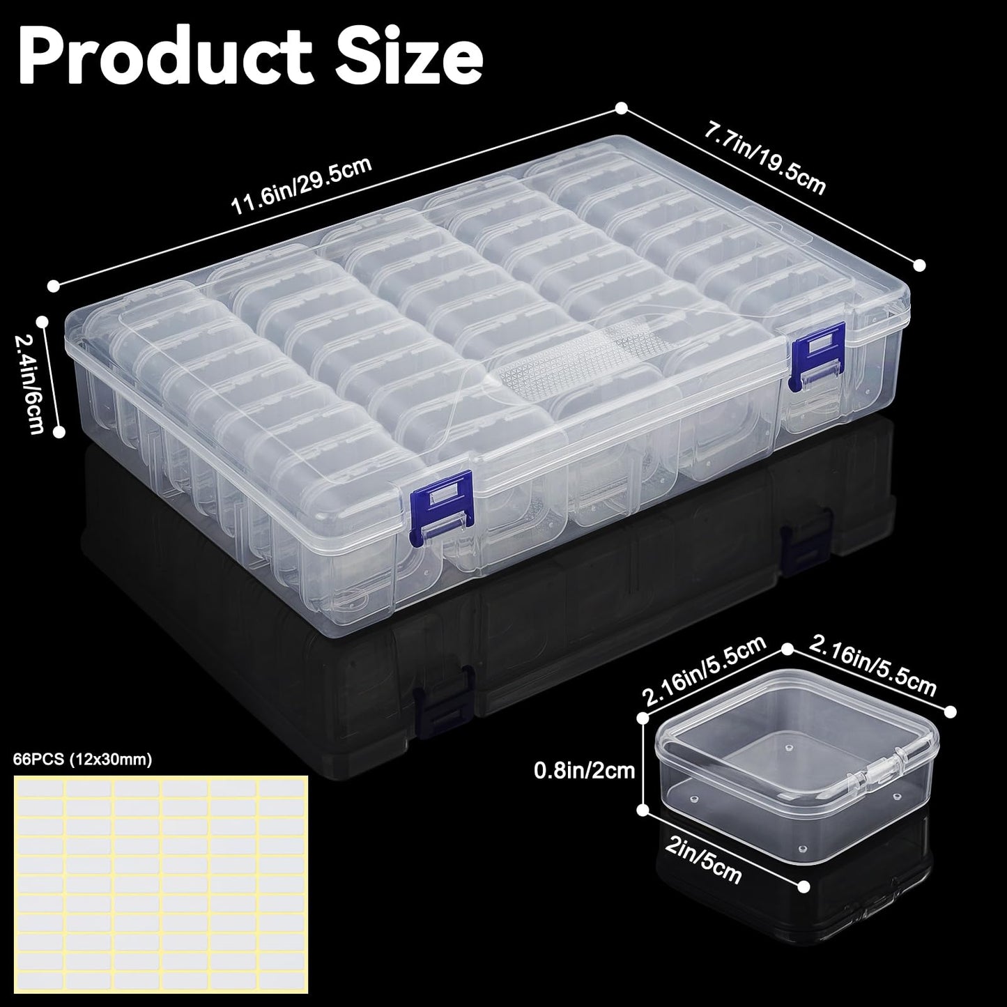 LINYAPRY Bead Organizer Box, 46 Pcs Small Bead Organizers and Storage Plastic Cases