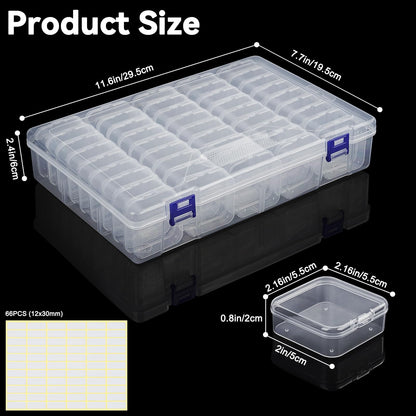 LINYAPRY Bead Organizer Box, 46 Pcs Small Bead Organizers and Storage Plastic Cases