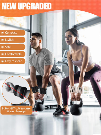 BECOJADDE Ankle Weights for Women Men Set of 2 (0.9 Kg Each) Adjustable Wrist Weights Bracelet for Home Gym Weighted Wristbands Leg Arm Weights for
