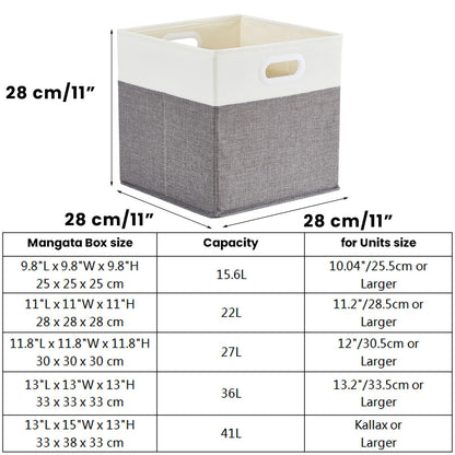 Mangata Cube Storage Boxes 28x28x28cm, Grey Cream White, 3Pcs