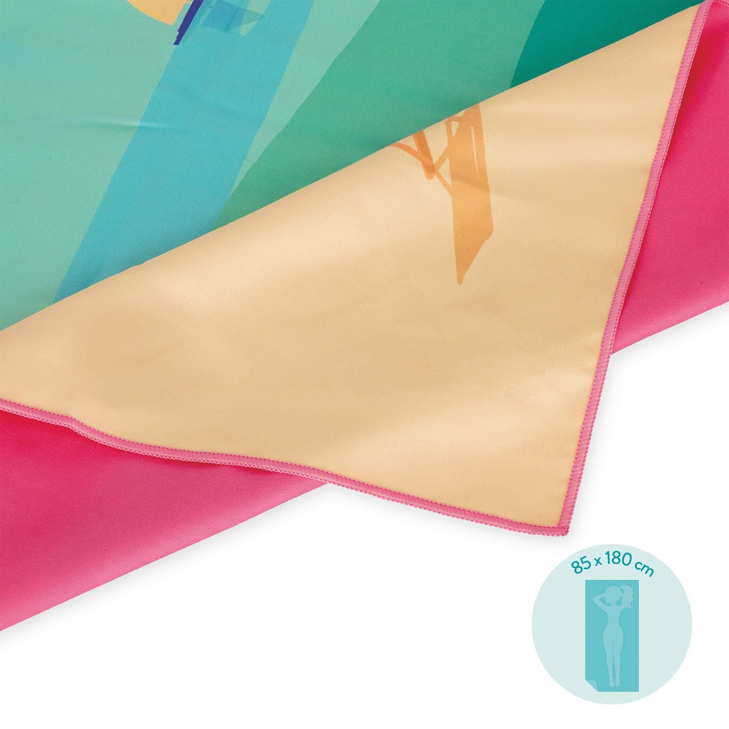 Legami - Lightweight Beach Towel, Microfibre Beach Towel, Compact Beach Towel, Sandproof, Quick Drying, Ultra Absorbent, Space Saving Towel
