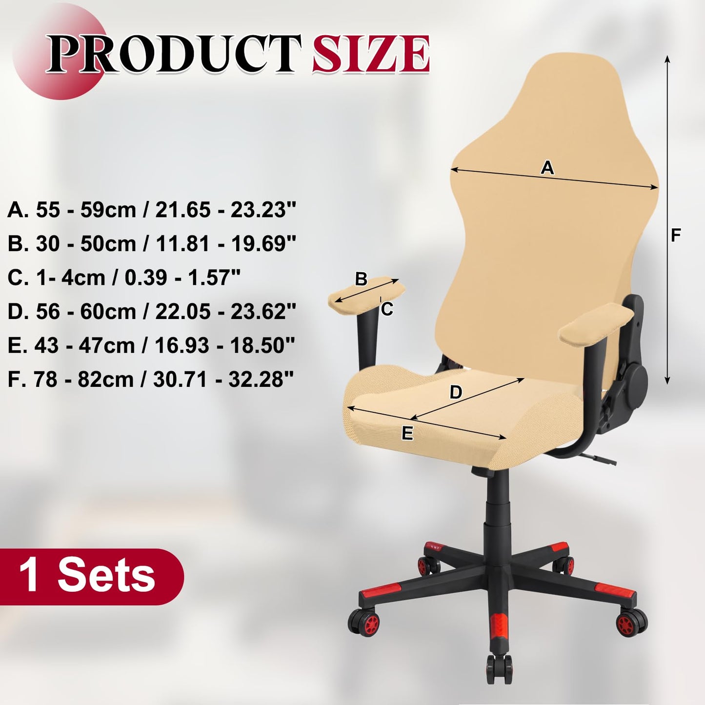 sourcing map Gaming Chair Covers, Stretchable Office Computer Chair Slipcover with Armrest Covers