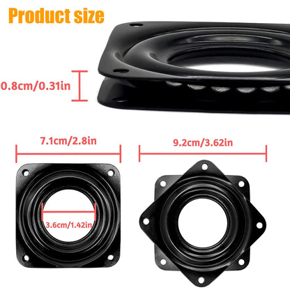 4 Pcs Lazy Susan Bearing, Square Bearing Turntable Plate, Square Rotating Swivel Plate, Square Turntable Bearing Plate