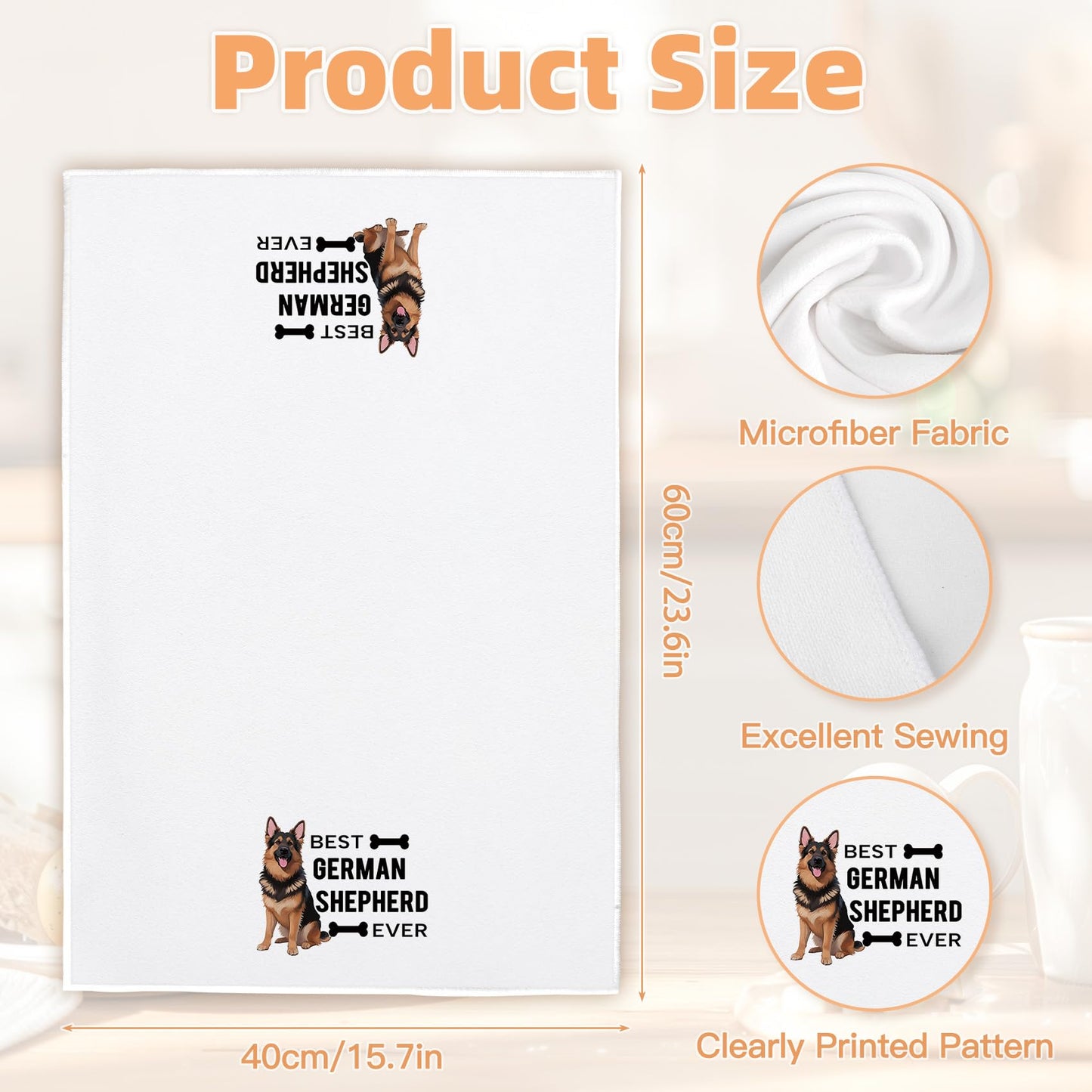 Yeeaulpa German Shepherd Gifts Kitchen Towel,German Shepherd Gift for Women,German Shepherd Birthday Gifts,German Shepherd