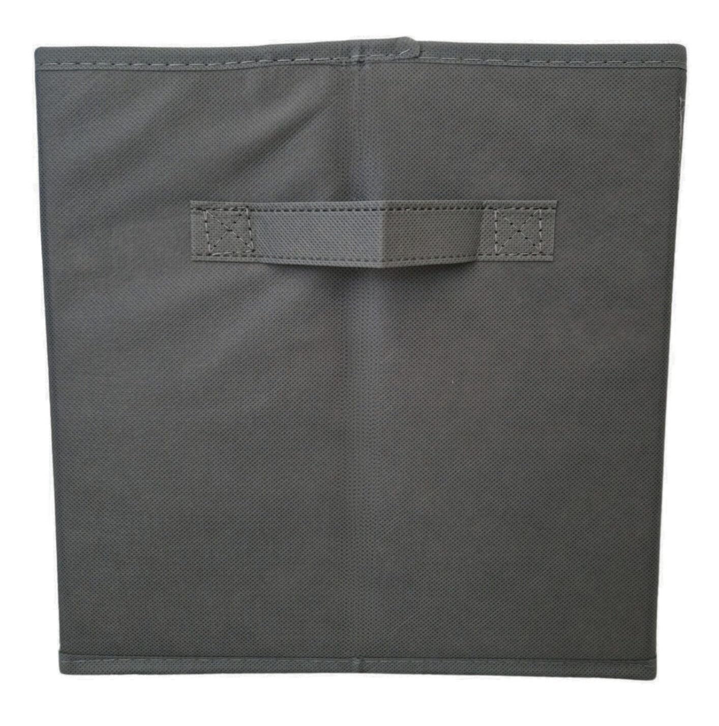 Aryllis Folding Storage Boxes, Dark Grey, Pack of 4, Collapsible Fabric Storage Cubes - 27cm x 27cm