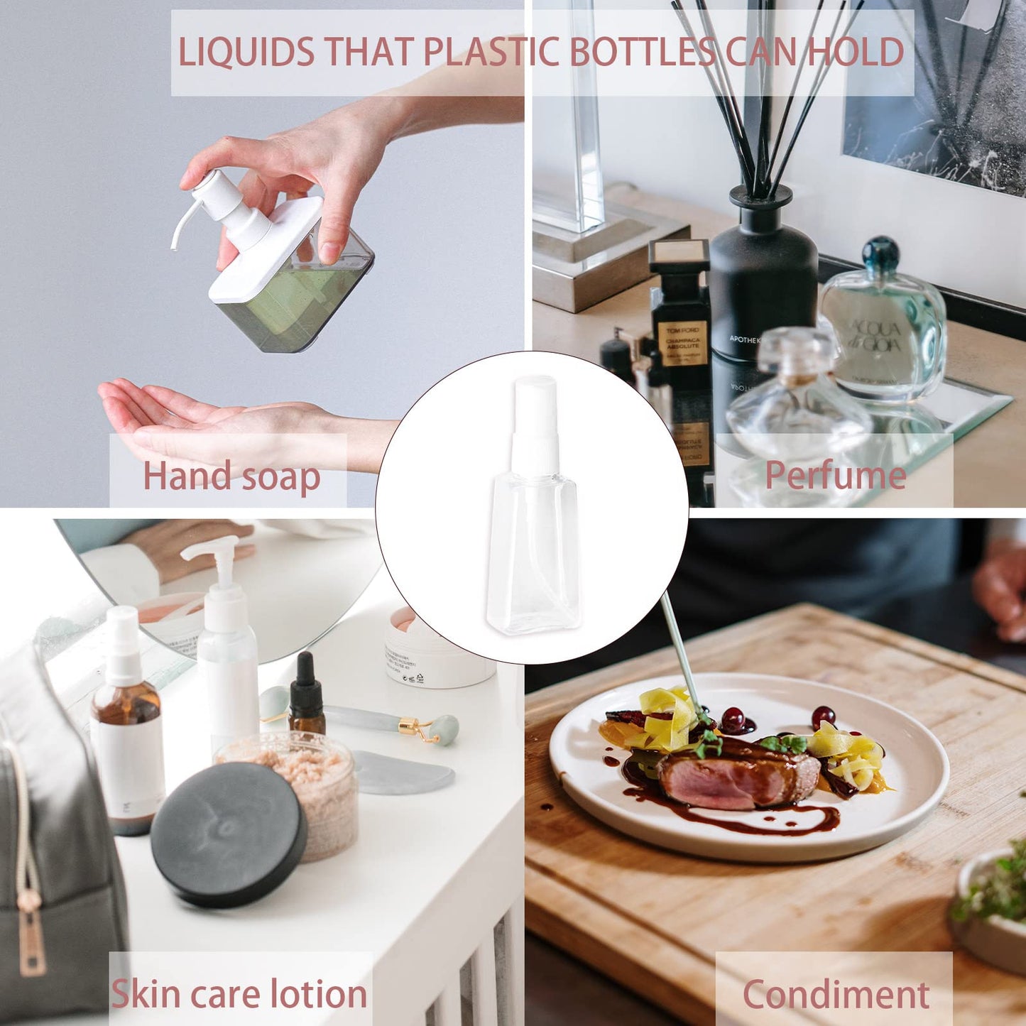LELE LIFE 6Pcs Leather Small Spray Bottles with Keychain Clip, Leakproof Perfume Atomiser,Refillable Travel Bottles for Alcohol, Perfume,Toner