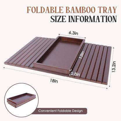 WGNIVOROUS Natural Bamboo Sofa Arm Tray, Armchair Tray, Adjustable Sofa Support, Sofa Side Table for Remote Control, Drink, Snacks, Magazine brown