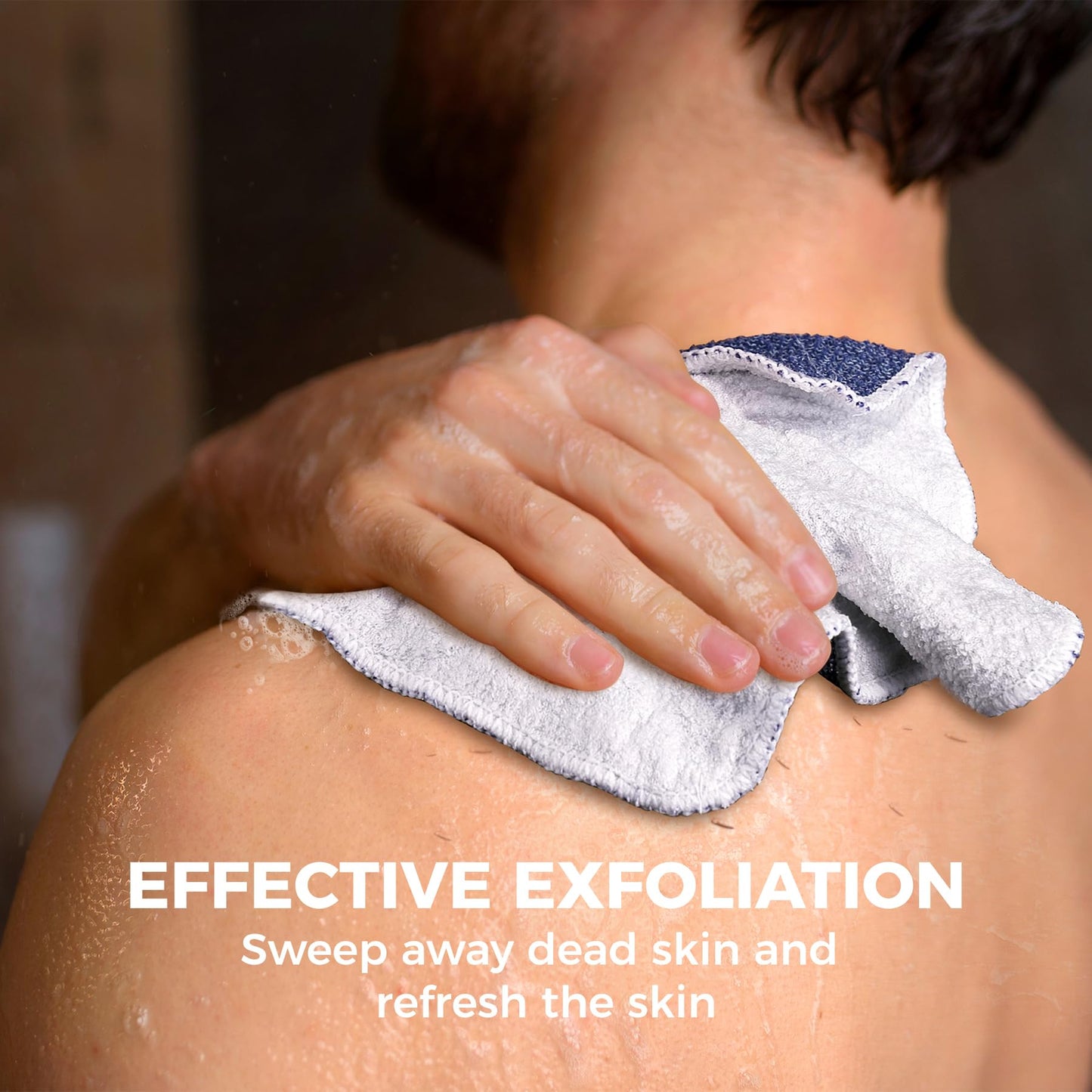 ZOMCHI Exfoliating Wash Cloths for Face and Body, 2 Pack, Blue