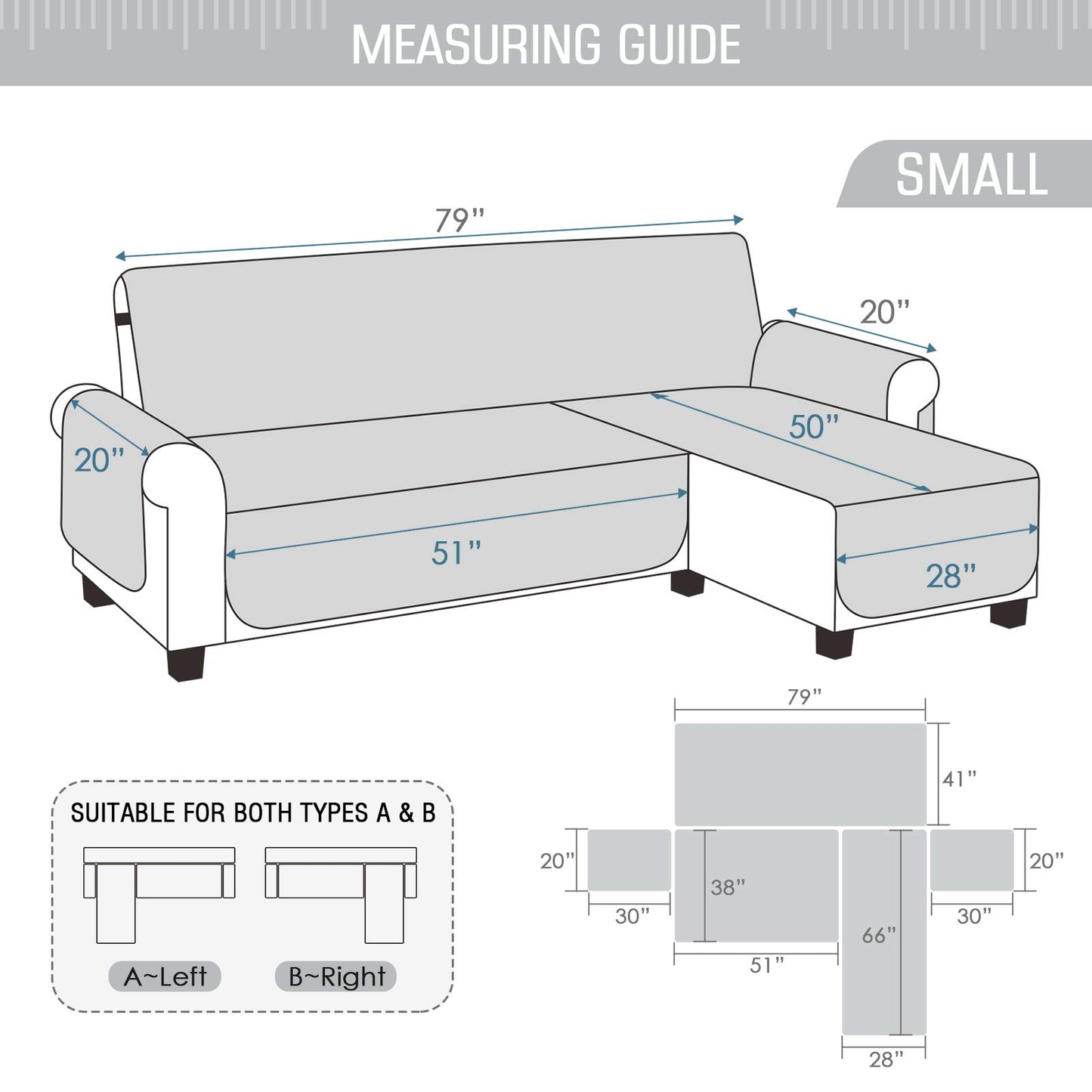 TAOCOCO Corner Sofa Bed Cover Reversible 2 Seater Chaise End Sofa Cover L Shape Sofa Protector for Pets Furniture Sofa Protector (Pale Grey)