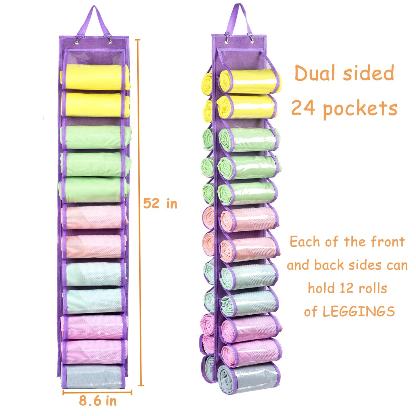 RZMAYIS Legging Storage Bag Storage Hanger Can Holds 24 Leggings or Shirts Jeans Compartment Storage Hanger
