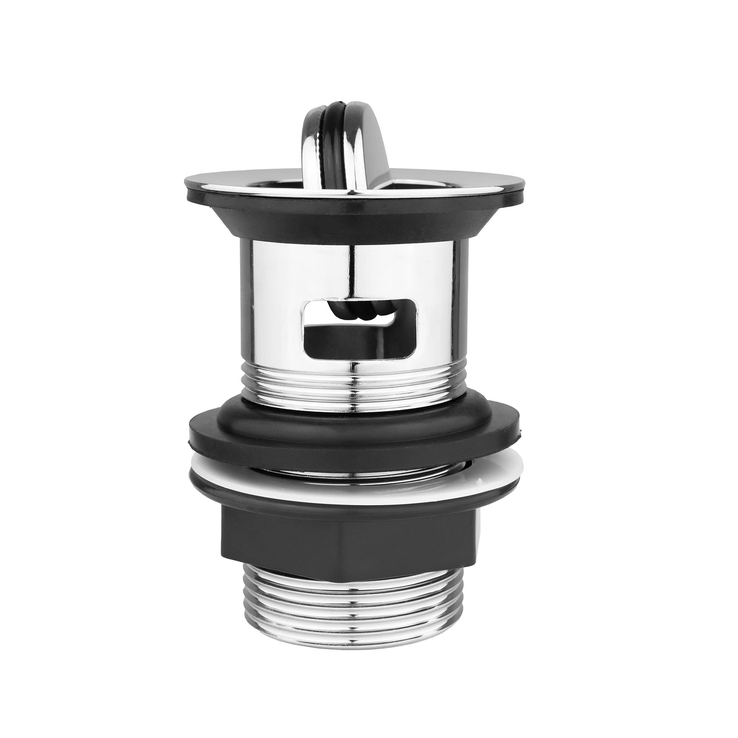 Xcel Home 1x Replacement Slotted Chrome Swivel Top Basin Waste | Brass Sink Basin Plug | Standard G 1 1/4" BSP Connection | Solid Brass Construction