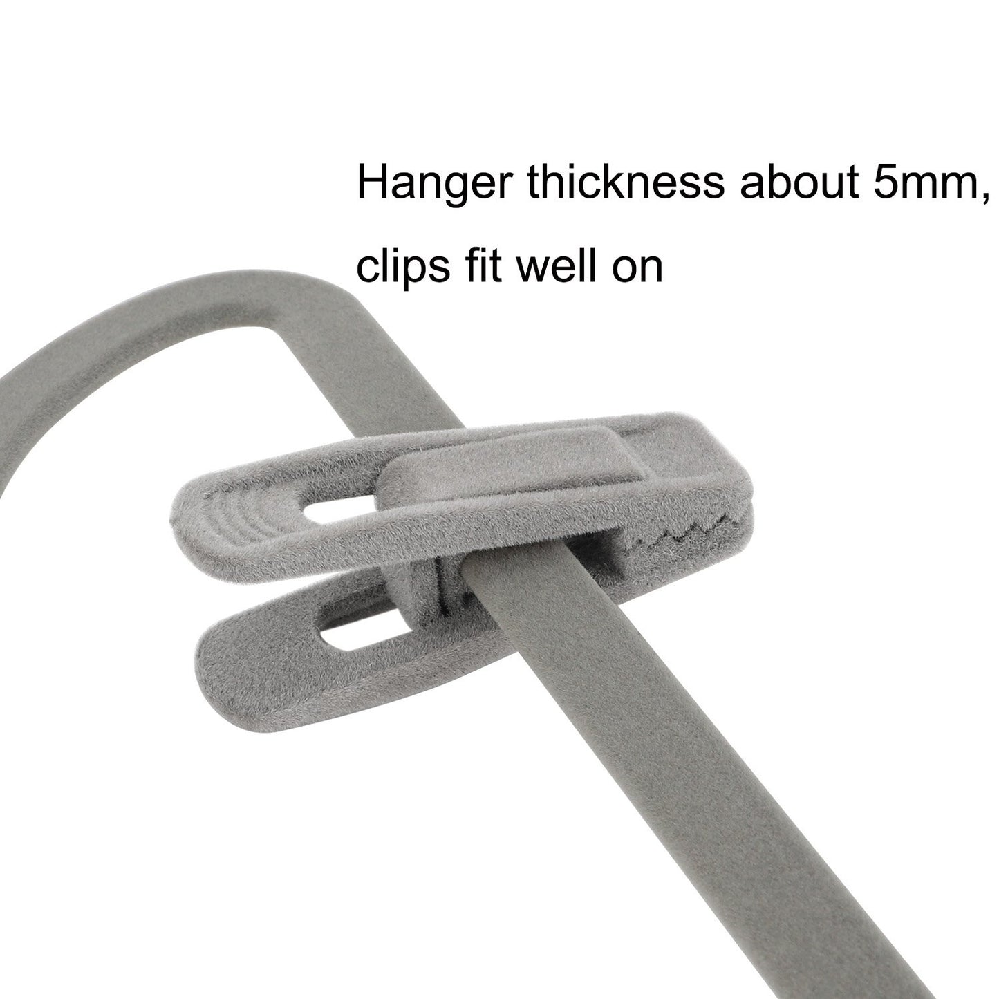Corodo Non-Slip Velvet Hangers Clips, 20 Pack Strong Coat Hanger Clips Grey