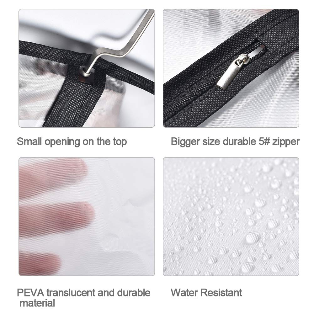 HomeClean Hanging Garment Bags 12 Pack Breathable Suit Bag Covers with Zip PEVA Clothes Cover Bags Coat Garment Bags Dress Cover Bags for Wardrobe