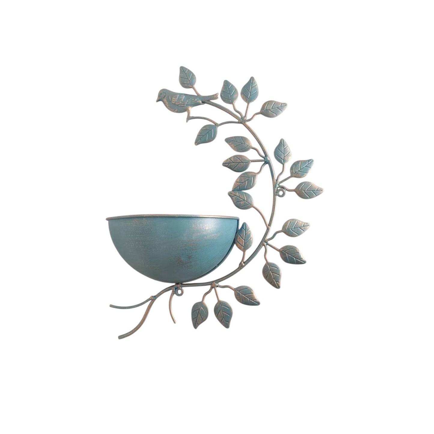 AcaciaHome Durable and Rust-Resistant 42CM Metal Garden Planter – Elegant Outdoor Pot for Flowers, Herbs & Small Shrubs for Your Garden, Patio, or Balcony to Long-Lasting Use Any Outdoor Space (Blue)