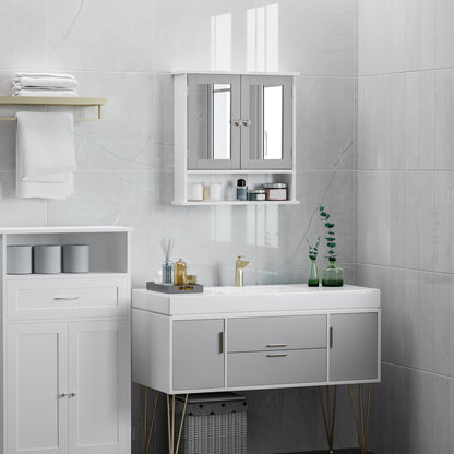 kleankin Bathroom Wall Storage Cabinet - Grey