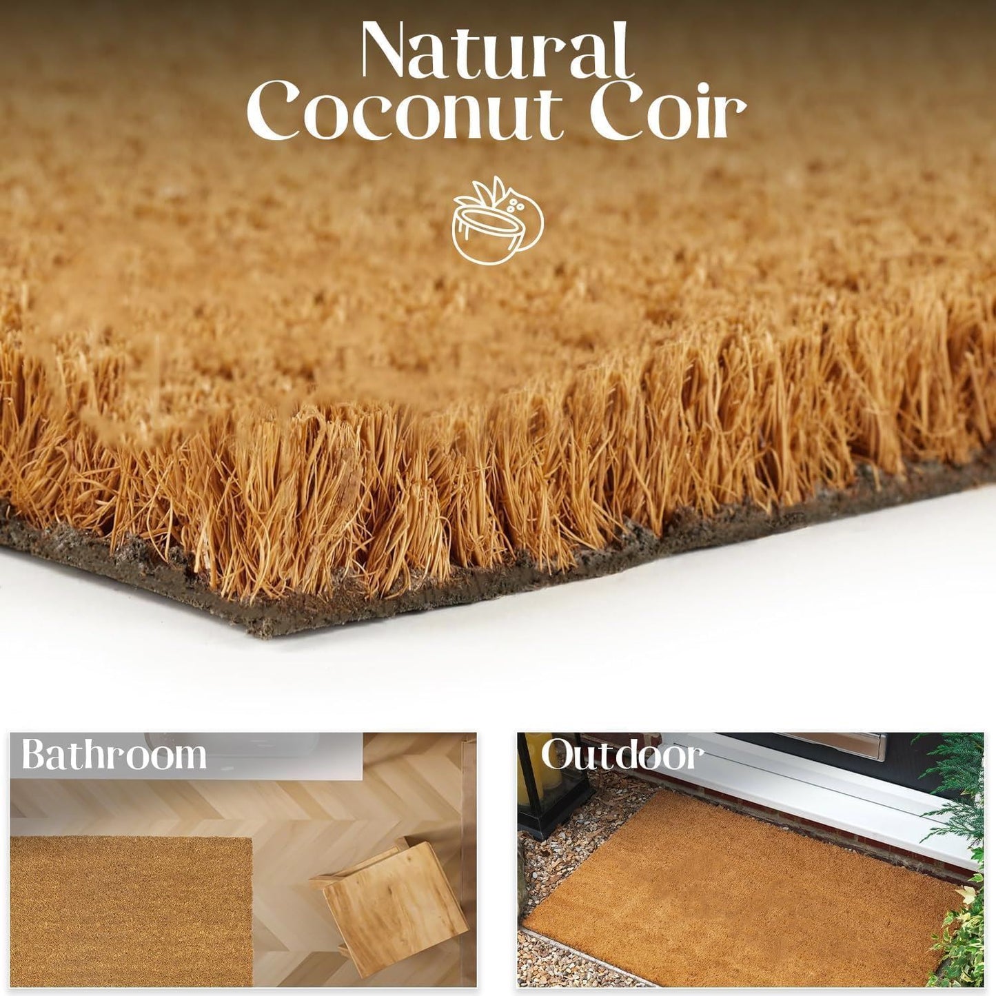 Plain Coir 100cm x 125cm - Brown