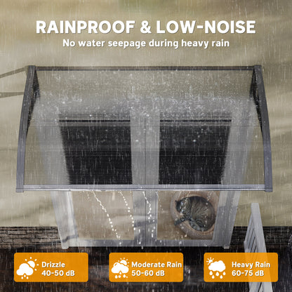 Outsunny Front Door Canopy, Outdoor Awning, Rain Shelter, 110 x 60cm, Grey