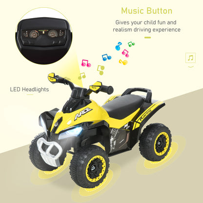 HOMCOM No Power Ride on Car Toddler Kids Walker Foot To Floor Slider w/ Music Lights for 18 - 36 Months Yellow