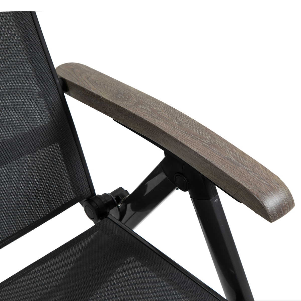 Folding Sun Lounger, Adjustable Chaise Lounge Chair Aluminium Frame Grey