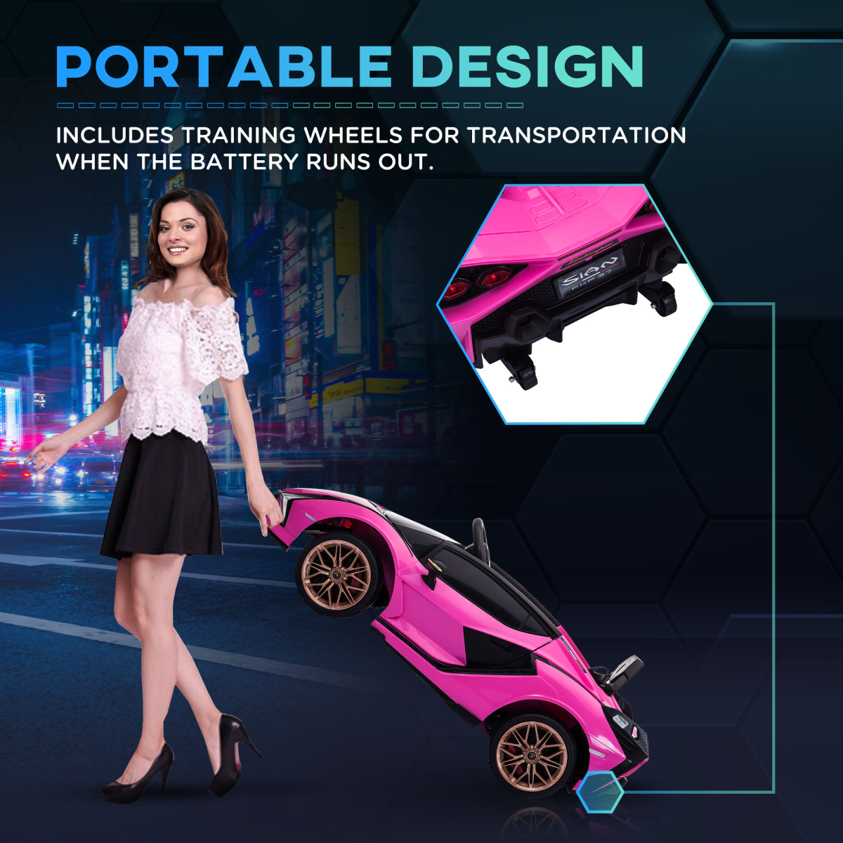 Lamborghini SIAN 12V Kids Electric Ride On Car Toy w/ Remote Control HOMCOM