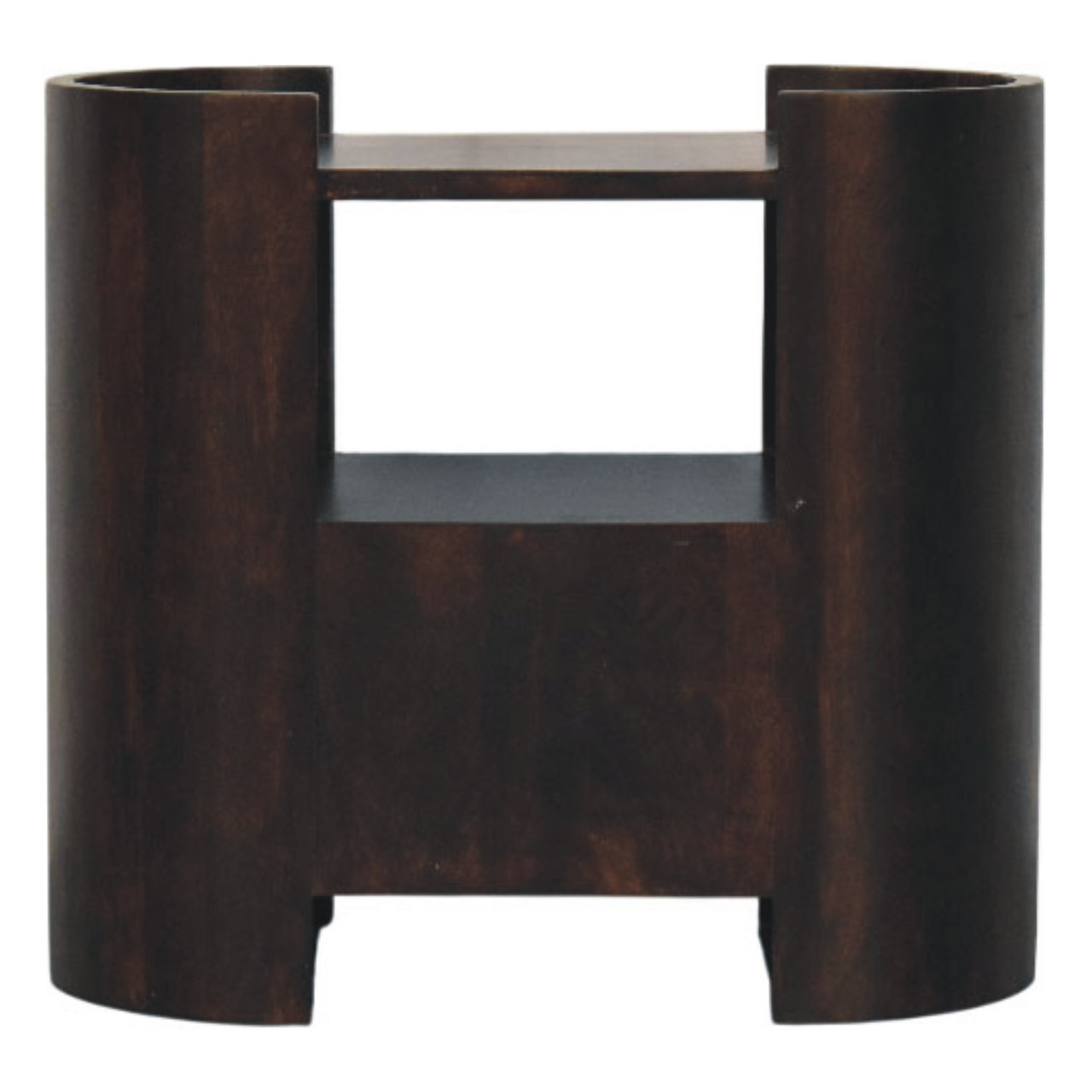 Artisan Furniture Solid Wood Valencia Bedside Table, 1 Drawer & 1 Shelf, Dark Brown