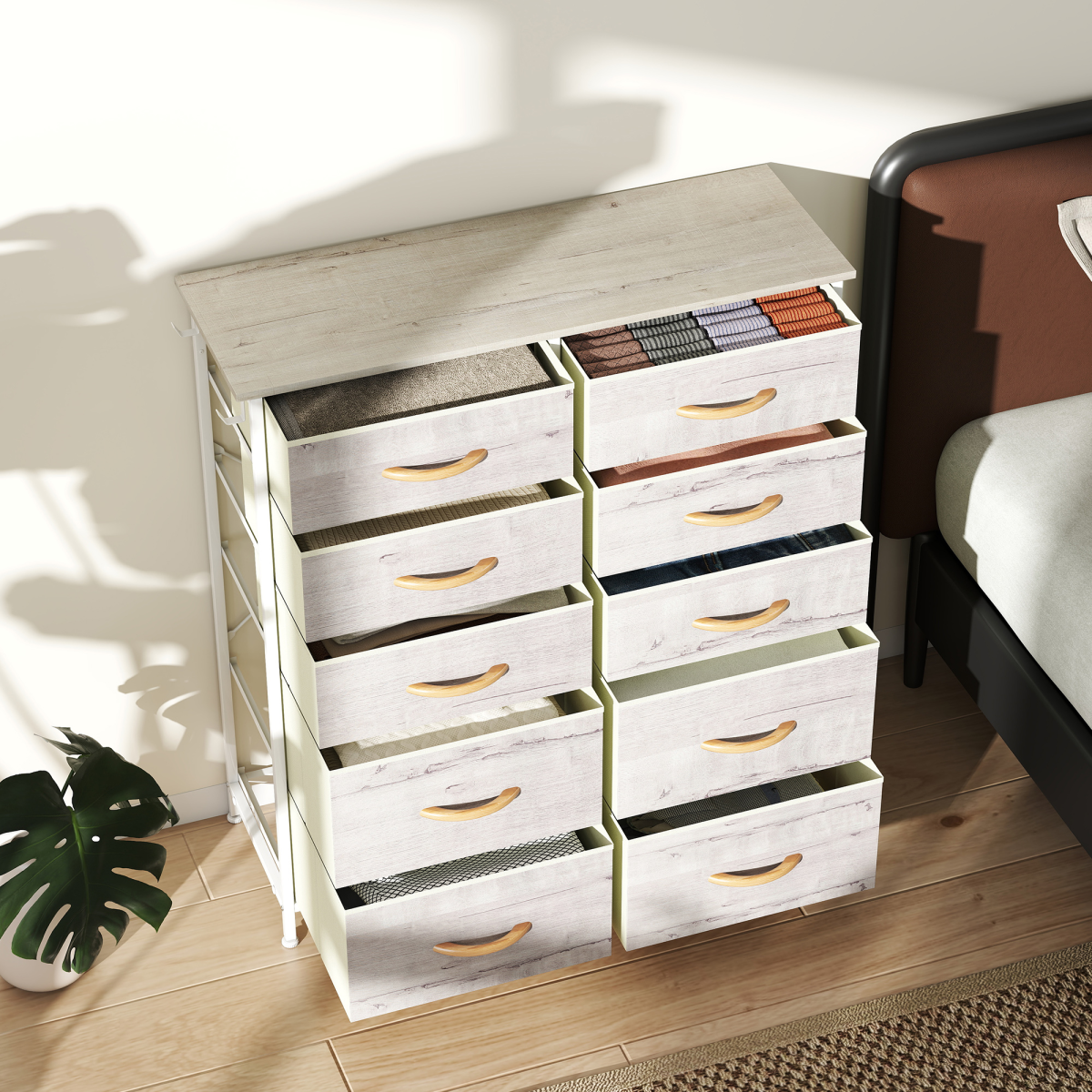 Wood Storage Chest of Drawers