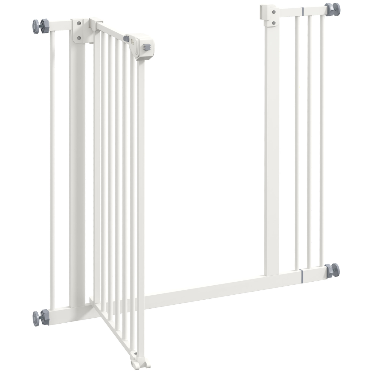 PawHut Adjustable Safety Gate w/ 1 Extensions and Four Adjustable Screws, White