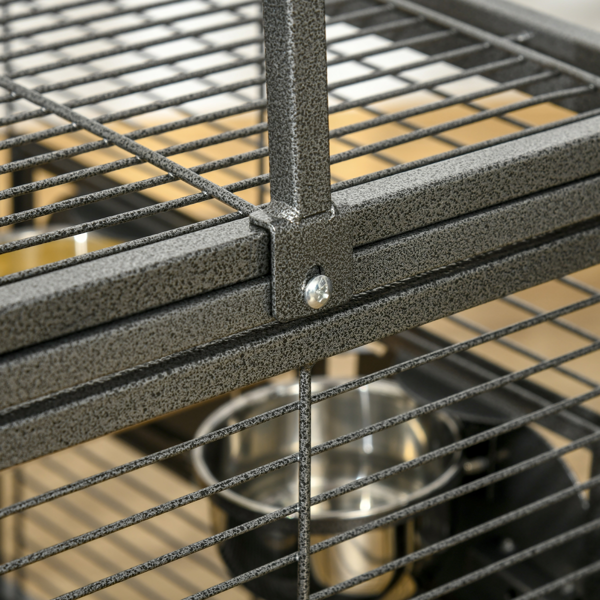 Parrot Cage Bird Carrier w/ Wooden Perch, Handle