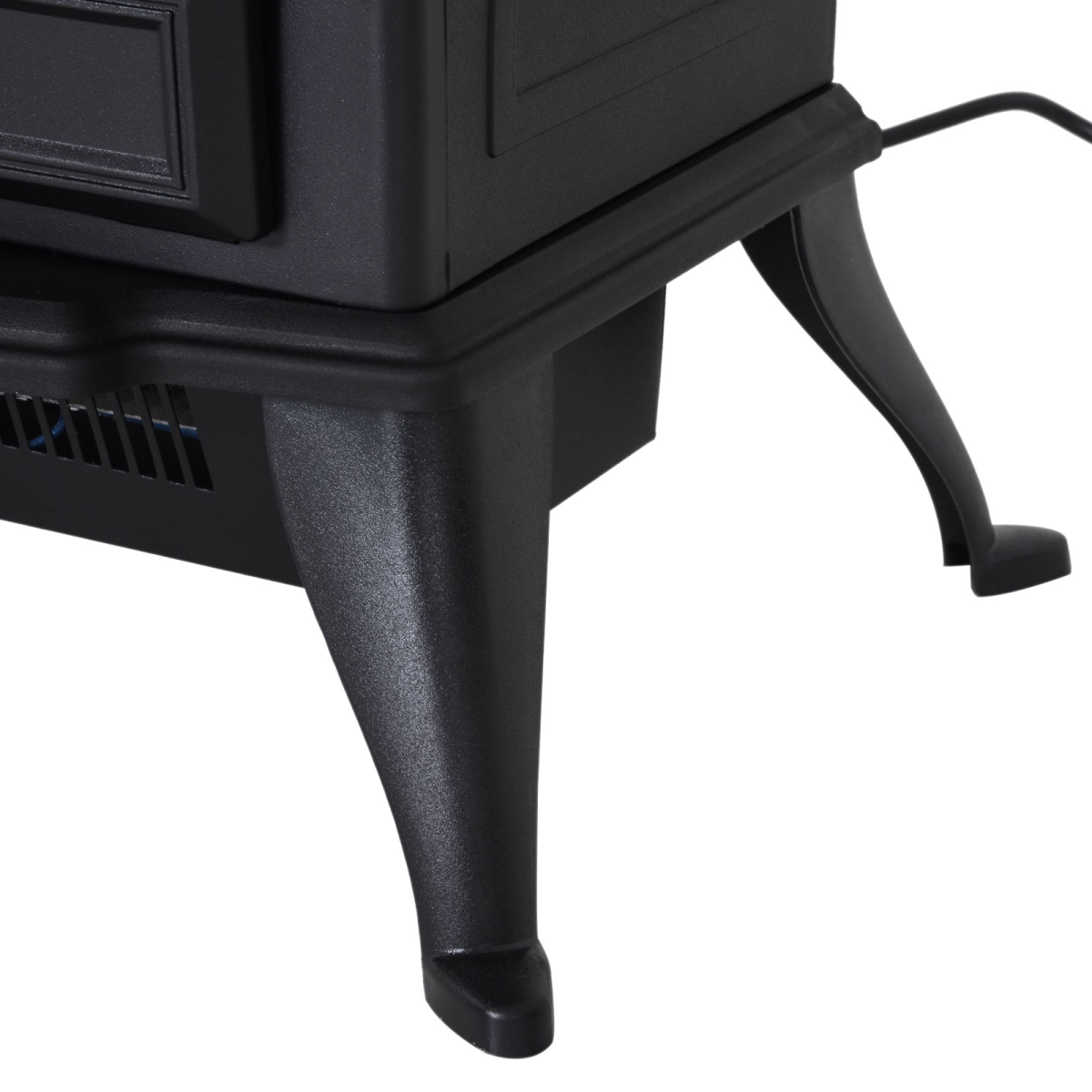 1850W Flame Effect Electric Free Standing Fireplace Fan Log Burning Stove -Black