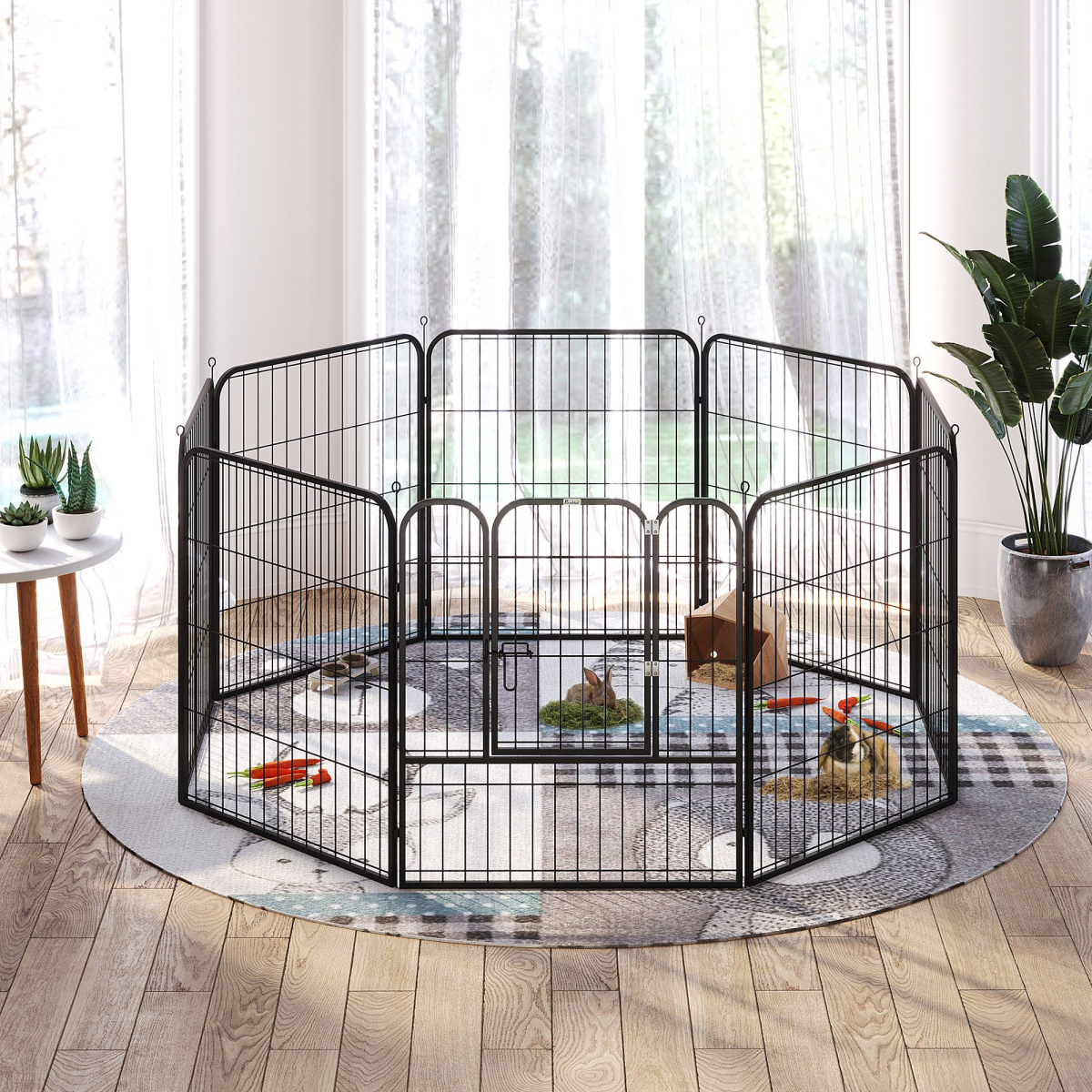 4 Sizes Pet Playpen Dog Rabbit Puppy Cage Folding Run Fence Metal Hutch