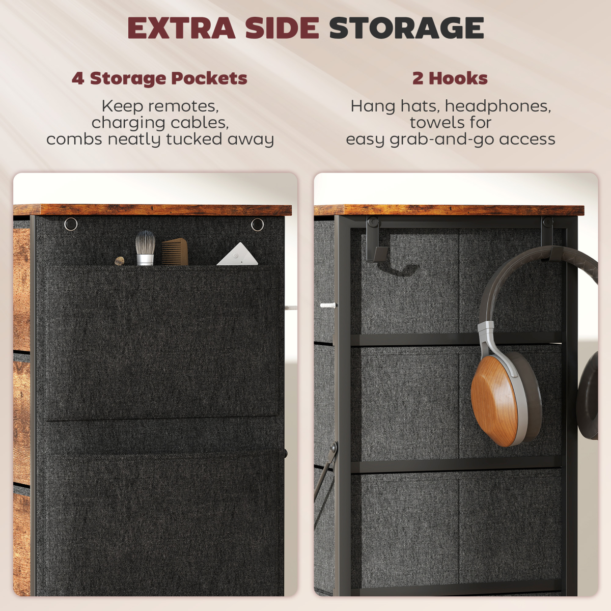 Wood Storage Chest of Drawers