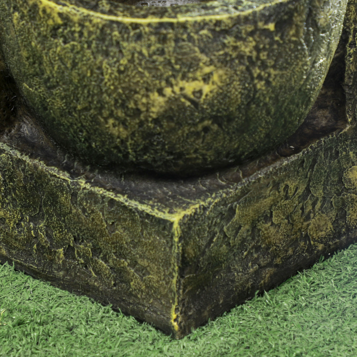 Outsunny Garden Water Feature with Adjustable Flow, 4-Tier Stone Look Bowls