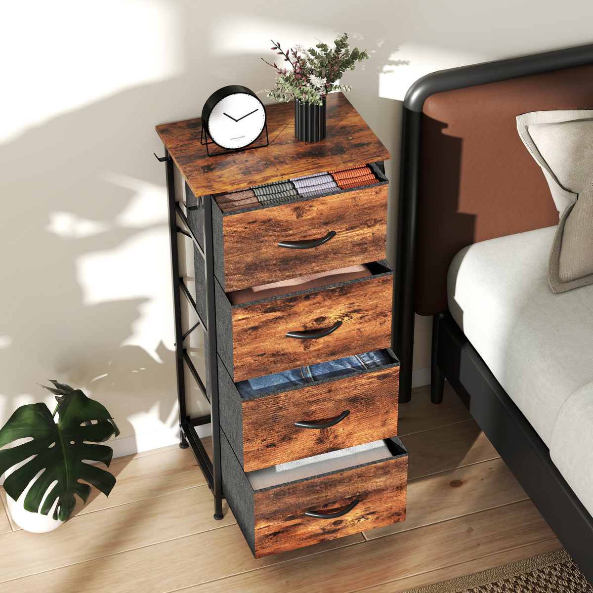 Wood Storage Chest of Drawers