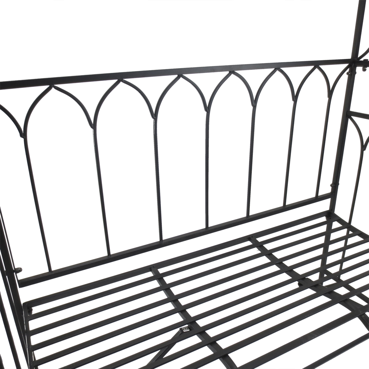 Garden Arbour Bench Plant Climbing Support Trellis Rose Vines Black Outsunny
