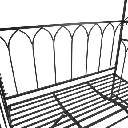 Garden Arbour Bench Plant Climbing Support Trellis Rose Vines Black Outsunny