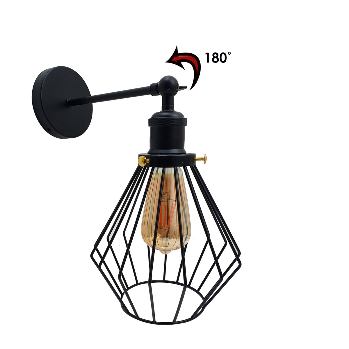 Vintage Industrial Adjustable Retro E27 Metal Wall Lamp~2695