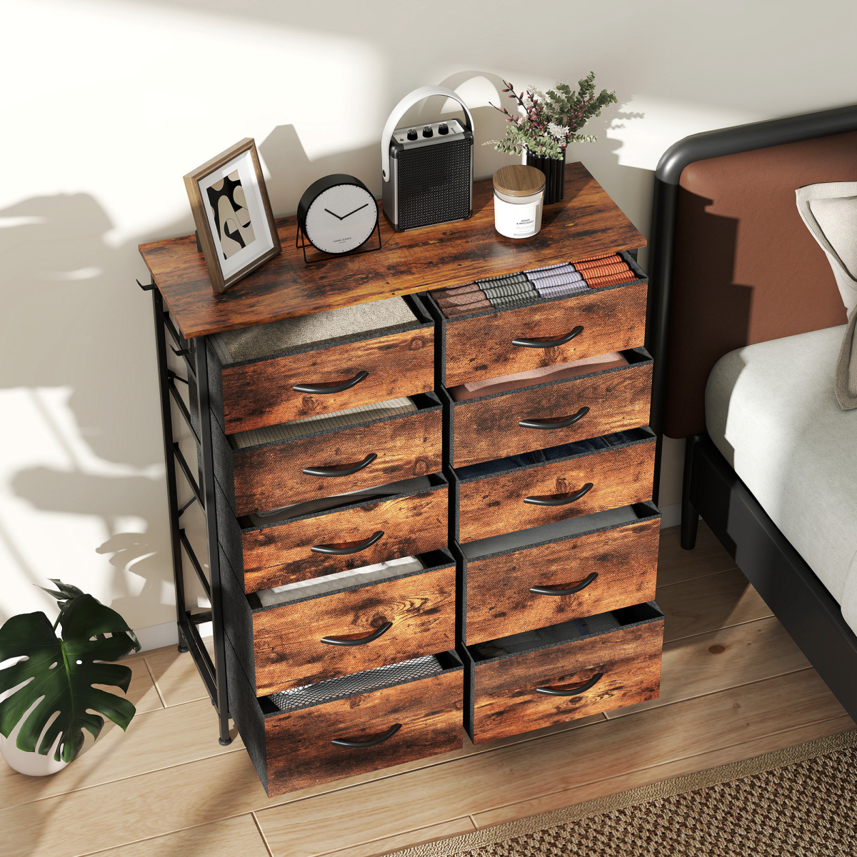 Wood Storage Chest of Drawers