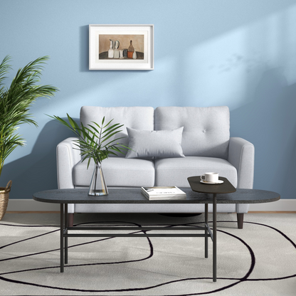 HOMCOM Modern Chic Loveseat with Armrest Spring Padding for Home Office