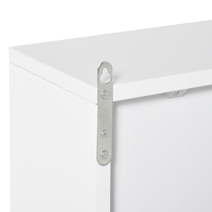 Wall Mounted Mirror Cabinet with Storage Shelf Bathroom Cupboard White