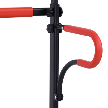 Steel Multi-Use Exercise Power Tower Station Adjustable Height w/ Grips HOMCOM